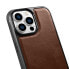 Etui pokryte naturalną skórą do iPhone 14 Pro Max Leather Oil Wax ciemny brąz