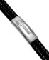 Men's Double Strand Leather Cross Bracelet in Stainless Steel