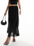 River Island lace tiered maxi skirt in black