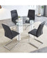 Фото #1 товара Modern Dining Table and Faux Marble Chairs Set with Ergonomic Backrests