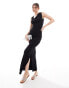 Vero Moda jersey maxi dress with split in black