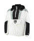 Фото #4 товара Куртка-худи с молнией на половине Starter мужская Бруклин Нетс Белая - Страйкер Кринкл