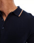 Ben Sherman short sleeve textured polo in dark navy