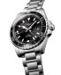 Фото #2 товара Men's Swiss Automatic Hydroconquest GMT Stainless Steel Bracelet Watch 43mm