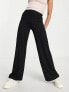 ASOS DESIGN Petite basic wide leg jersey trouser in black