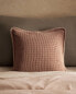 Textured waffle-knit cushion cover