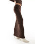 Фото #2 товара Vero Moda textured maxi skirt co-ord in chocolate brown