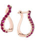 ფოტო #1 პროდუქტის Ruby Swirl Hoop Earrings (3/4 ct. t.w.) in 14k Rose Gold