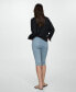 ფოტო #4 პროდუქტის Women's Decorative Stitching Slim Capri Jeans