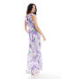 Фото #4 товара Hope & Ivy ruffle front maxi dress in lilac floral