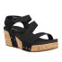 Corkys Spring Fling Studded Wedge Ankle Strap Womens Black Casual Sandals 30-53