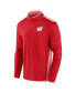 Фото #4 товара Men's Red Wisconsin Badgers Recharged Quarter-Zip Jacket