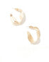 Фото #2 товара SVNX half moon gold hoops with melted metal detail