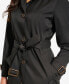 Women's Single-Breasted Pleated Trench Coat
