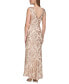 Women's Sequin Embellished Boat Neck Sleeveless Gown