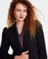 Фото #3 товара Women's Puff-Shoulder Open Front Long Sleeve Blazer