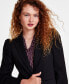 ფოტო #3 პროდუქტის Women's Puff-Shoulder Open Front Long Sleeve Blazer