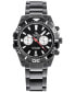 Men's Dual Time Zone Skipper Black PVD Stainless Steel Bracelet Watch 44mm, Created for Macy's