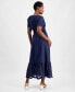 Women's Cotton Embroidered Midi Dress, Created for Macy's Синий, S - фото #2