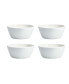 White Embossed Cereal Bowls, Set of 4