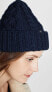 Plush 241714 Womens Casual Cable knit Vegan Beanie Hat Solid Navy One Size