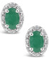 Emerald (9/10 ct. t.w.) and Diamond Accent Stud Earrings in Sterling Silver