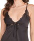 Women's 1 Piece Lace and Satin Lingerie Chemise with Double Straps
