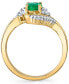ფოტო #2 პროდუქტის Emerald (3/4 ct. t.w.) & Diamond (1/5 ct. t.w.) Swirl Ring in 10k Gold