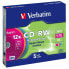 Фото #1 товара CD-R Verbatim CD-RW Colour 12x 700 MB 12x (5 штук)