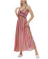 ფოტო #3 პროდუქტის Women's Striped Cross-Back Maxi Dress