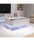 Фото #6 товара High Glossy Coffee Table With 2 Drawers Have Rgb LED Light With Buletooth Control