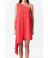 ფოტო #1 პროდუქტის Women's Shoulder Pin tucked Asymmetrical Mini Dress