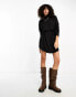 Noisy May Tall tie detail knitted mini dress in black NOOS-A15 BLACK, XS - фото #4