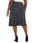 Фото #2 товара Plus Size Dot-Print Pull-On Midi Skirt