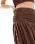 Фото #4 товара Esmee beach maxi skirt co-ord with shirred waist in brown