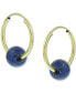 ფოტო #1 პროდუქტის Freshwater Pearl Huggie Hoop Earrings in 14k Gold, 0.65" (Also in Jade, Lapis Lazuli, Turquoise, Rose Quartz, & Onyx)