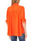 Фото #2 товара Women's High-Low Flowy Collared Button-Down Blouse