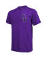 Фото #2 товара Men's Threads Purple Colorado Rockies Throwback Logo Tri-Blend T-shirt