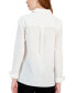 Фото #2 товара Women's Rhinestone-Trim Step-Hem Shirt