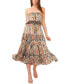 ფოტო #1 პროდუქტის Women's Strapless Tiered Ruffle Midi Dress