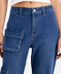 Фото #4 товара Juniors' High-Rise Baggy Straight Cargo Jeans