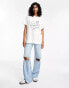 ASOS DESIGN oversized tee with enjoy yourself oversized graphic in white Бежевый, S - EU 36-38 - фото #2