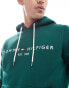 Tommy Hilfiger logo hoodie in dark green