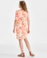 Фото #2 товара Women's Printed Boat-Neck Elbow Sleeve Dress, Created for Macy's