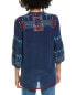 Johnny Was Esme Silk Tunic Women's Blue M