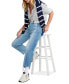 ფოტო #5 პროდუქტის Women's 90s Loose Crop Spliced Jeans