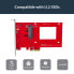 Фото #7 товара StarTech.com U.2 to PCIe Adapter for 2.5" U.2 NVMe SSD - SFF-8639 - x4 PCI Express 4.0 - PCIe - U.2 - PCIe 4.0 - Red - Activity - CE - FCC