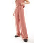 In The Style linen wide leg trouser co-ord in burnt orange