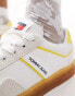 Tommy Jeans court trainers in white and yellow