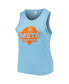 Women's Light Blue New York Mets Plus Size High Neck Tri-Blend Tank Top